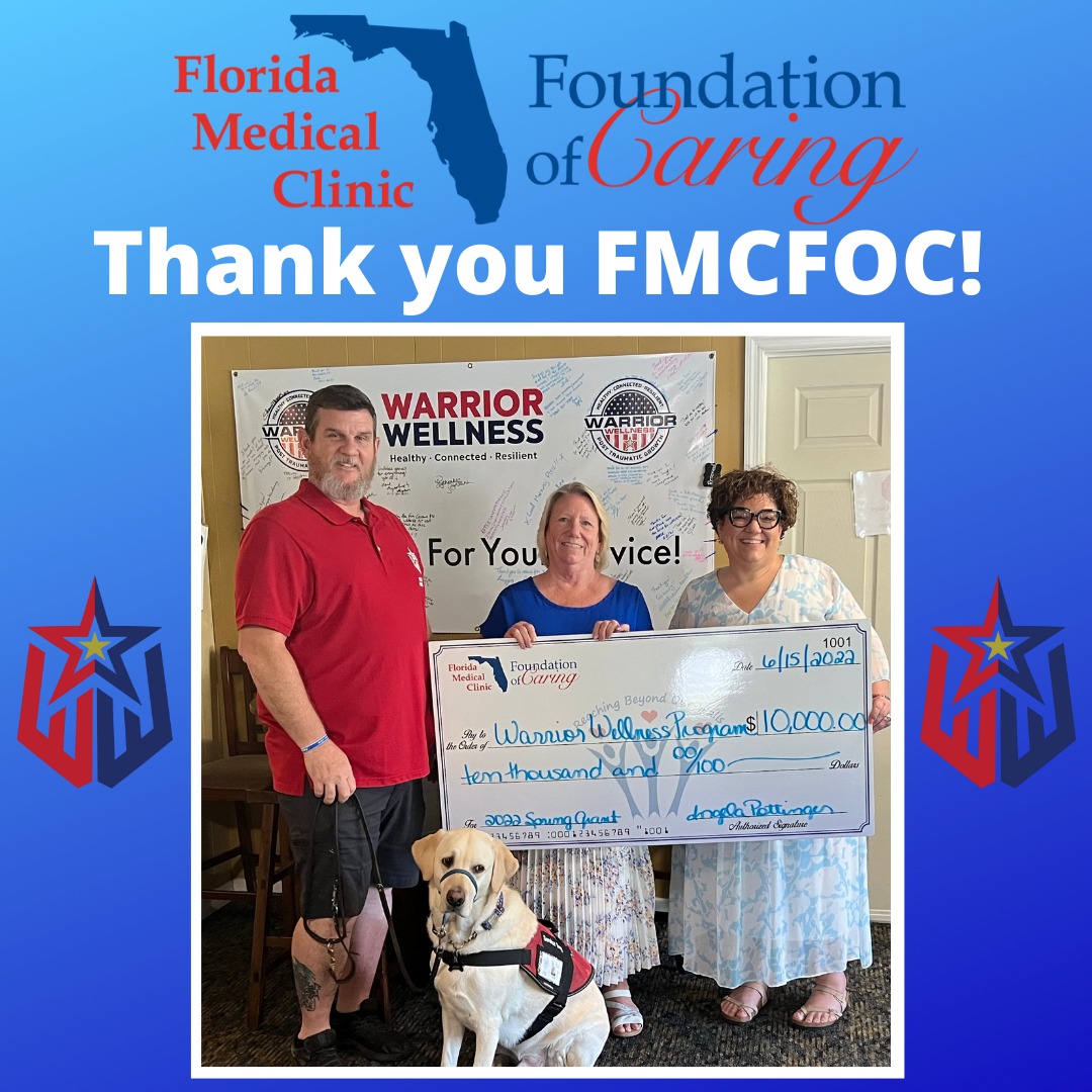 Warrior Wellness Programreceives $10,000 grant fromFlorida Medical ClinicFoundation of Caring